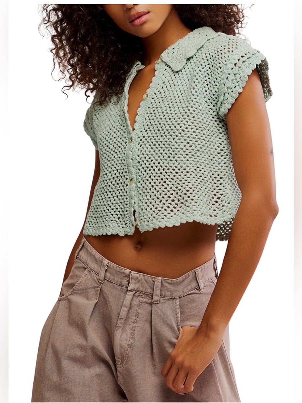 FREE PEOPLE Lily Crochet Top size small